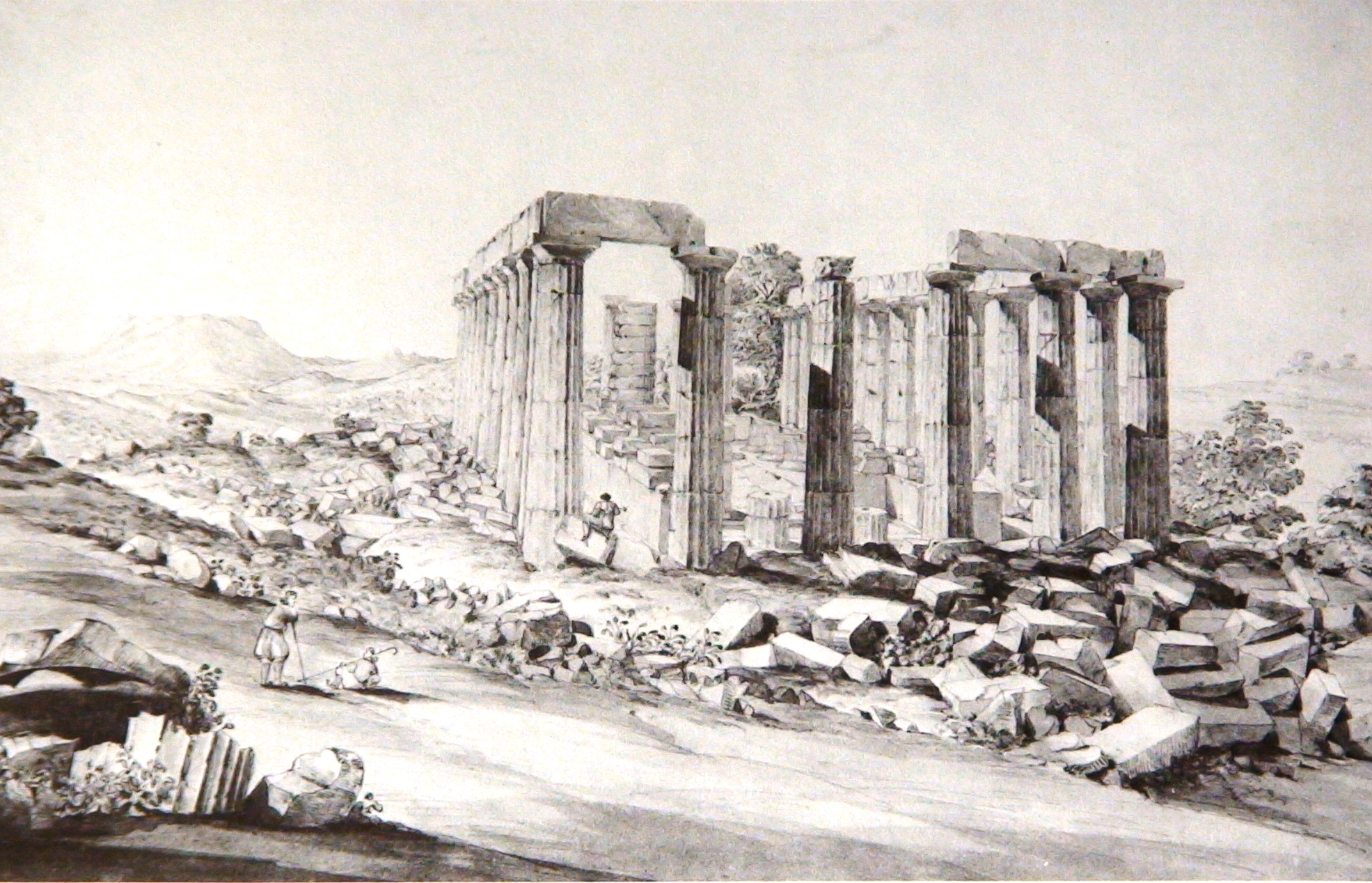 Ο Ναός του Επικούριου Απόλλωνα από βορρά, John Foster, 1812